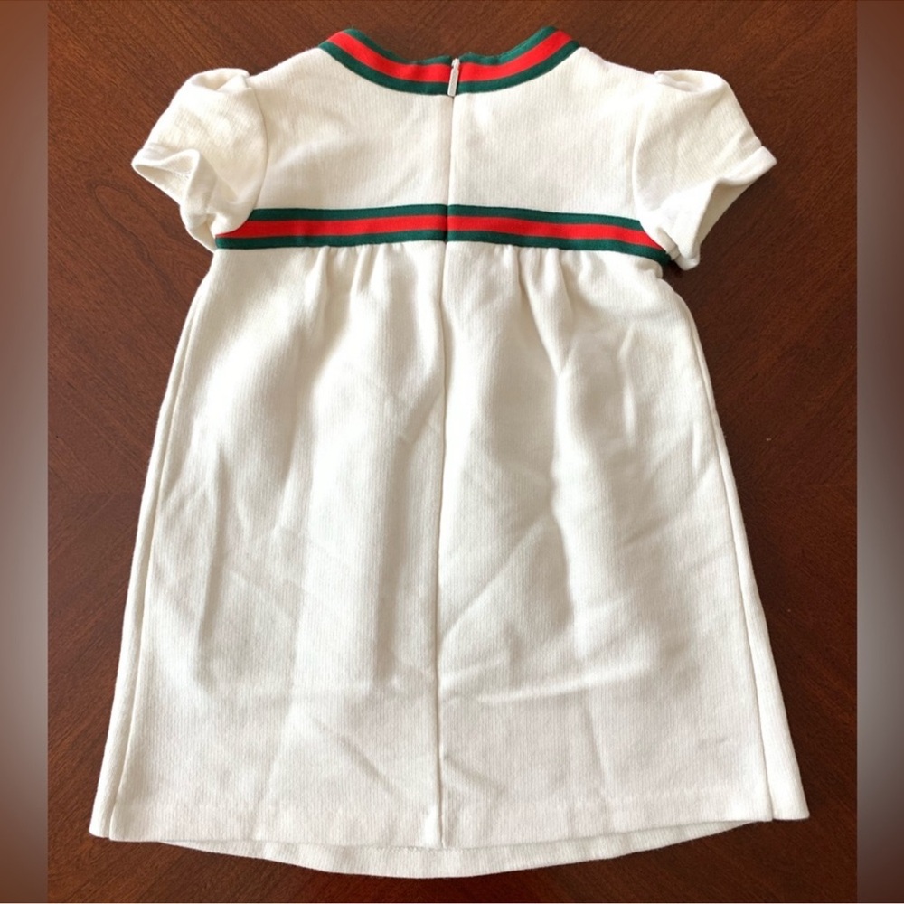 Gucci Kids Casual Dress - White with Red and Green Accents